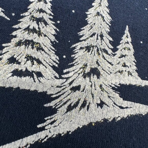 Vintage Sweatshirt XL Navy Blue 90s Branson Missouri Pullover Crewneck Winter Tr - Picture 8 of 9